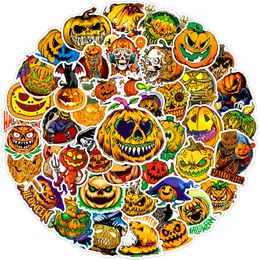 50Pcs-Pack Halloween Stickers Pumpkin Waterproof Vinyl Stickers for Luggage Water Bottle Laptop Car Planner Scrapbooking Phone Mac Wardrobe Door Wall Decals