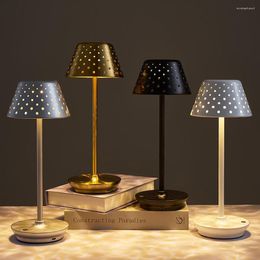 Table Lamps LED Metal Atmosphere Desk Lamp Rechargeable Touch Dimming Nordic Fashion Bar Living Room Bedroom Eye Protection Light