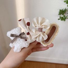 Hair Accessories 9pcs/set Girl Clip Set Bow Barrettes Bear For Flower Hairpin