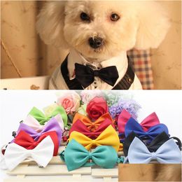 Dog Apparel Fashion Pet Bow Tie Adjustable Neck Cute Cat Collar Christmas Decoration Supply Accessory Wholesale Vt0398 Drop Delivery Dhnyi