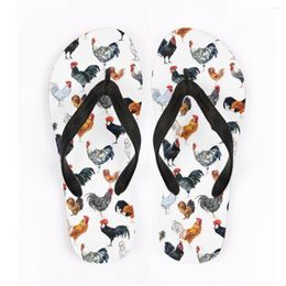 Slippers Rooster Cartoon Print Ladies Flip Flops Students Leisure Dormitory Wear Outside Woman S Outdoor Travel Sandals