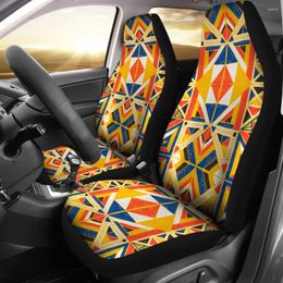 Car Seat Covers Aztec Colourful Orange Pack Of 2 Universal Front Protective Cover