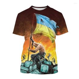 Men's T Shirts Ukraine Flag T-Shirt Jersey 3D Printed O-Neck Oversized Short Sleeves Shirt Tops Fashion Casual Clothing Streetwear