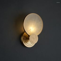 Wall Lamp Round Marble Lights Foyer Bedside Aisle Corridor Bathroom Classical Sconce Drop E14 Bulb 110-240V