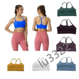 Yoga Bra LU-089 Flow Y Sport Bra Women Align Tank Energy Workout Vest Crop Tops Breathable Padded Gym Running Push Up Lingerie Underwear E120