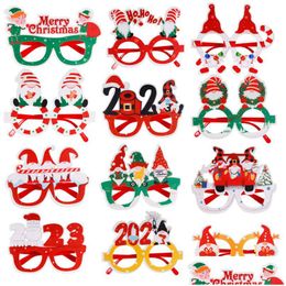 Christmas Decorations 2023 Years P O Props Happy Party Felt Cloth Glasses Frame For Adts Children Drop Delivery Home Garden Festive S Dh6Xu