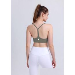 Yoga Outfit Ll Stretch Y-Shaped Bra Women Classic Y Bras Breathable Sports Tank Underwear Jogging Padded Gym Running Lingerie Jy1901 Dhjgt