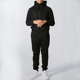 Men's Tracksuits 2024 Aesthetic Nation Men Tracksuit Sports Fitness Clothing Loose Oversized Hoodie Trousers Two Piece Gym Running Training