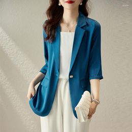 Women's Suits Half Sleeve Women Blazers Jackets Coat Spring Summer Career Office Work Wear Professional OL Styles Outwear Tops Clothes