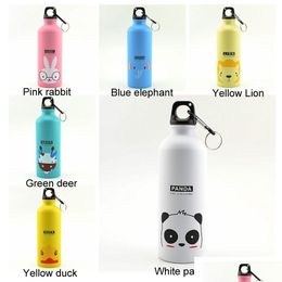 Water Bottles Lovely Animal 500Ml Large Capacity Sports Outdoor Portable Cycling Cam Aluminium Alloy Kids Cups Dh1106 Drop Delivery H Dhayu