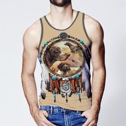 Men's Tank Tops Tattoo 3D Printed Mens Vest Fashion Sleeveless T-shirt Summer Streetwear Cool Unisex Polyester Leisure Top