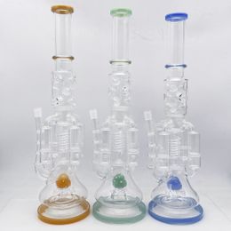 Colourful 21 Inch Big glass bong water pipe bubbler High Quanlity with bowl and quartz banger for free
