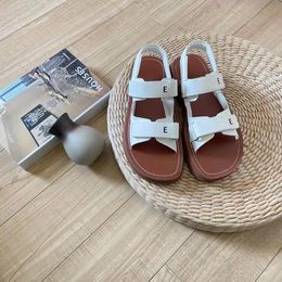 Platform Sandals Female Summer New All-Match Leather Open Toe Fashion Casual Exercise Beach Shoes