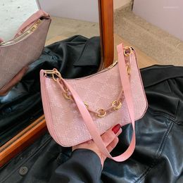 Evening Bags Brand Designer Nylon Plaid Quilted Women's Shoulder Bag Casual Chain Crossbody Hobos Handbag