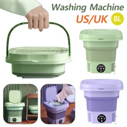 Buckets Foldable Washing Machine With Drying Underwear Panties Socks 12W 3 Modes 8L Automatic Spinning Dry Washer 230714