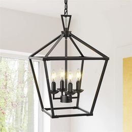 Pendant Lamps American Minimalist Modern Kitchen Island Lights Golden Black Wrought Iron Dining Room Lamp 4 Head Wax Porch Chandelier