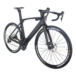 22 Speed Full hidden cable Disc Aero Road Complete Bike TT-X34+Mechanical Cable Brake With SHIMAN0 105-R7000 Groupset