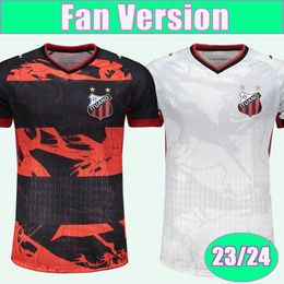 23 24 Ituano FC Mens Soccer Jerseys Home Black Red Away White Short Sleeves Football Shirts