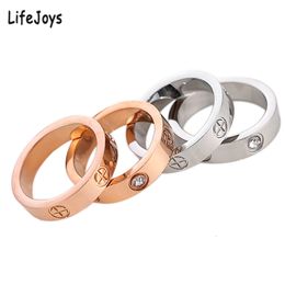 Wedding Rings Screw Zircon Stainless Steel Love Ring Luxury Brand Jewellery Phillips for Women Nail Shape Rose Gold Silver Colour Size 410 230714