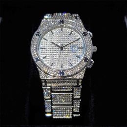 MISSFOX Business Watch Gentleman Boss Luxury Round Men Wristwatch Rich Iced Out Fashion Blingbling Quartz Wacthes Men Wedding2603