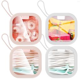 Storage Boxes 4Pcs Hair Tie Organiser Portable Travel Qtip Holder Small Accessory Containers Hanging Clip Box For