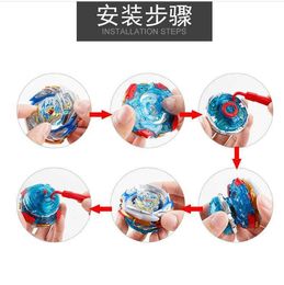 4D Beyblades for level chip beyblade LED Light Metal Fusion Electric 2 Top Cover Gyroscope Toys B154 with Two-way Launcher Toys for Children