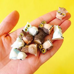 Decorative Objects Figurines 10Pcs owls miniatures lovely animals fairy garden gnome moss terrarium decor crafts bonsai bottle garden table decor figurine 230713