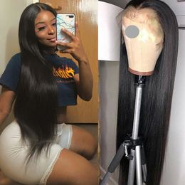 Long Straight 13X4 Human Hair Wigs for Women26inch Lace Front Wig 150Density Cheap Lace Closure Remy Wig