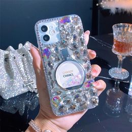 Luxury Diamond quicksand cases Bottle Case Cell Phone Case for 14 pro max 14plus 13 pro 12 11 xr xmax cover