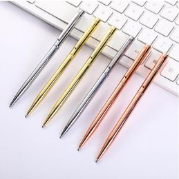 Simple Metal Ballpoint Pen Creative Business Advertising Gift Electroplated Rotary Signature