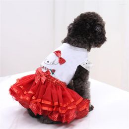 Dog Apparel Summer Fashion Clothes Dress Cat Chihuahua Teddy Breathable Fruit Pettiskirt Small And Medium Pet Clothing Accessories