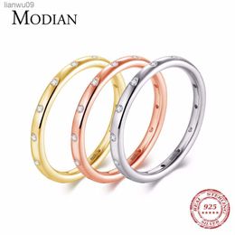 Instagram New Style Solid 925 Sterling Silver Simple Fashion Female Engagement Finger Ring Jewelry Stackable Classic For Women L230704