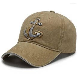 Ball Caps Cotton-washed Boat Anchor Embroidered Baseball Cap Men Women Hip Hop Retro Casual Trucker Hat Outdoor