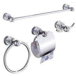 Bath Accessory Set Chrome Bathroom Accessories Towel Ring Wall Mounted Brass Crystal Holder Toilet Roll Paper With Hook