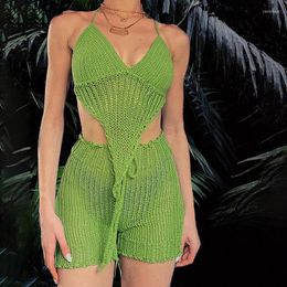 Women's Tracksuits 2023 Summer Fashion Hanging Neck Strap Open Back Small Tank Top Slim Fit High Waist Shorts Set