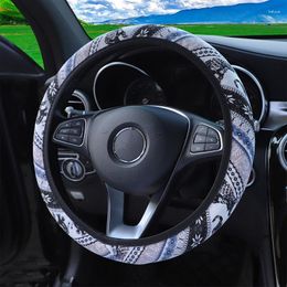 Steering Wheel Covers Elephant Ethnic Wind Car General Cover Canvas Without Inner Ring Non-slip Interior Accessories