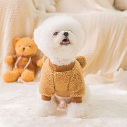 Dog Apparel Pet Sweater Autumn Winter Plush Coat Medium Small Clothes Cute Ears Warm Wool Kitten Puppy Pullover Chihuahua Costume