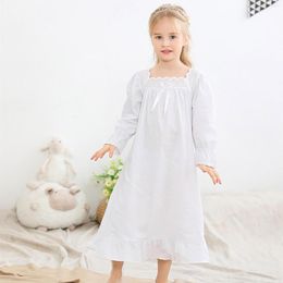 Girl Dresses Toddler Girls Cotton SLong Nightgown Pyjamas Loungewear Dress Casual A Line Pageant Clothes