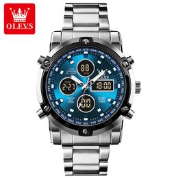 OLEVS Original Brand Men's Watches Waterproof Trendy Electronic Watch Multifunctional LED Luminous Fashion Stainless Steel