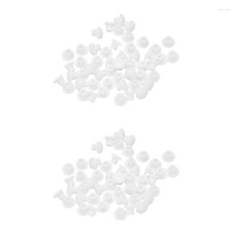 Bowls Plastic Round Shaped Cover Screw Cap Lid White 100Pcs For 5Mm Dia Hole