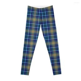 Active Pants O'Sullivan Tartan Bright Blue Irish Plaid Leggings Push Up Fitness Woman Women