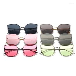 Sunglasses 2XPC Fashion Women For Cat Eye Designer Vintage Mirrored Eyeglasses Shades