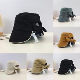 Wide Brim Hats Petty For Women Bow Knot Fisherman Hat Womenversatile Tie Basin With Hole