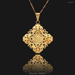 Pendant Necklaces 2023 Fashion Pendants Gold Colour & Jewellery Trendy Slide Arabic Women Girls Gifts