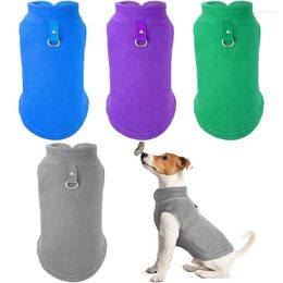 Dog Apparel Fleece Vest Cold Weather Pullover Cosy Jacket Winter Warm Puppy Clothes Pet Sweater With Leash Ring For Small Dogs