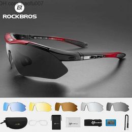 Sunglasses ROCKBROS Polarized sports men's sunglasses Racing bicycle glasses mountain bike riding protective goggles 5 lenses Z230726