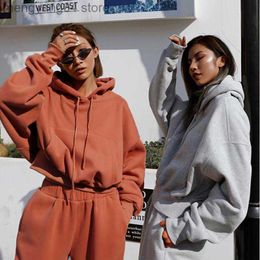 Women's Two Piece Pants Jogger Hoodies Sweatshirts Women 2 Piece Sweat Pant Set Loose Tracksuit Sport Wear Autumn Casual Female Clothing T230714