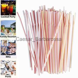 Drinking Straws 100PcsBag Disposable Plastic Straws Mixed Colour Stretchable Straws Bendable Drinking Straws x Straws Party Supplies x0714