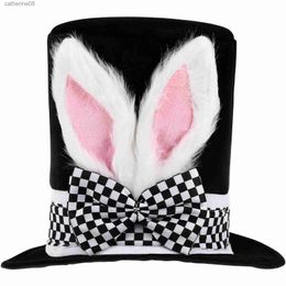 Easter Bunny Ears Top Hat Man Party Costumes Mad Rabbit Fairy Plush Adult Cosplay L230621