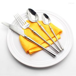 Dinnerware Sets 4Pcs/Set Metal Stainless Steel Flatware Set Knife Fork Spoon Cutlery Silver Dinner High Quality Kit